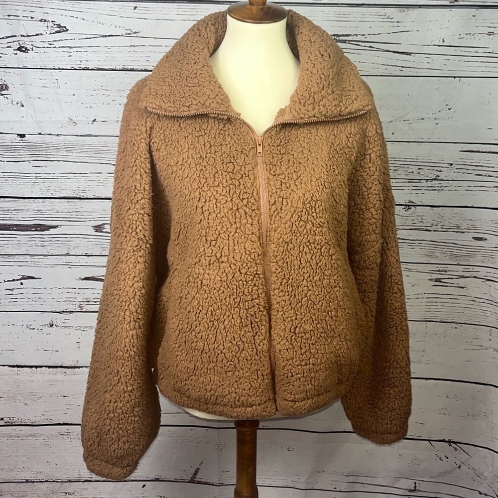 SO Brown Oversized Teddy Jacket